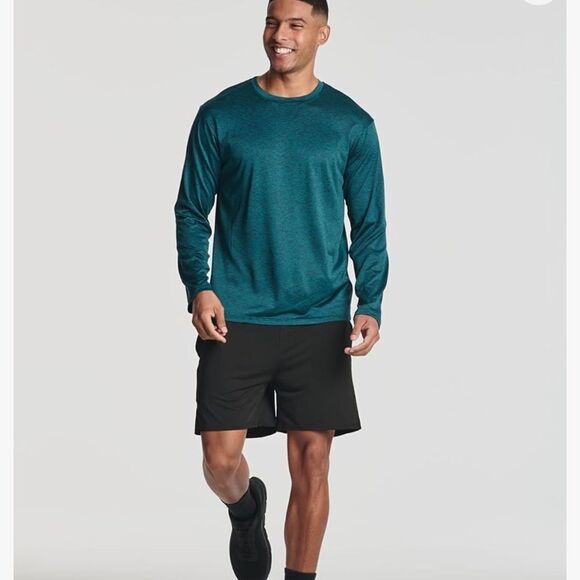 Real Essentials 4 Pack: Dry-Fit LS shirt BLK, Grey, Teal, Burgundy M NWT IN PKG - Picture 5 of 9
